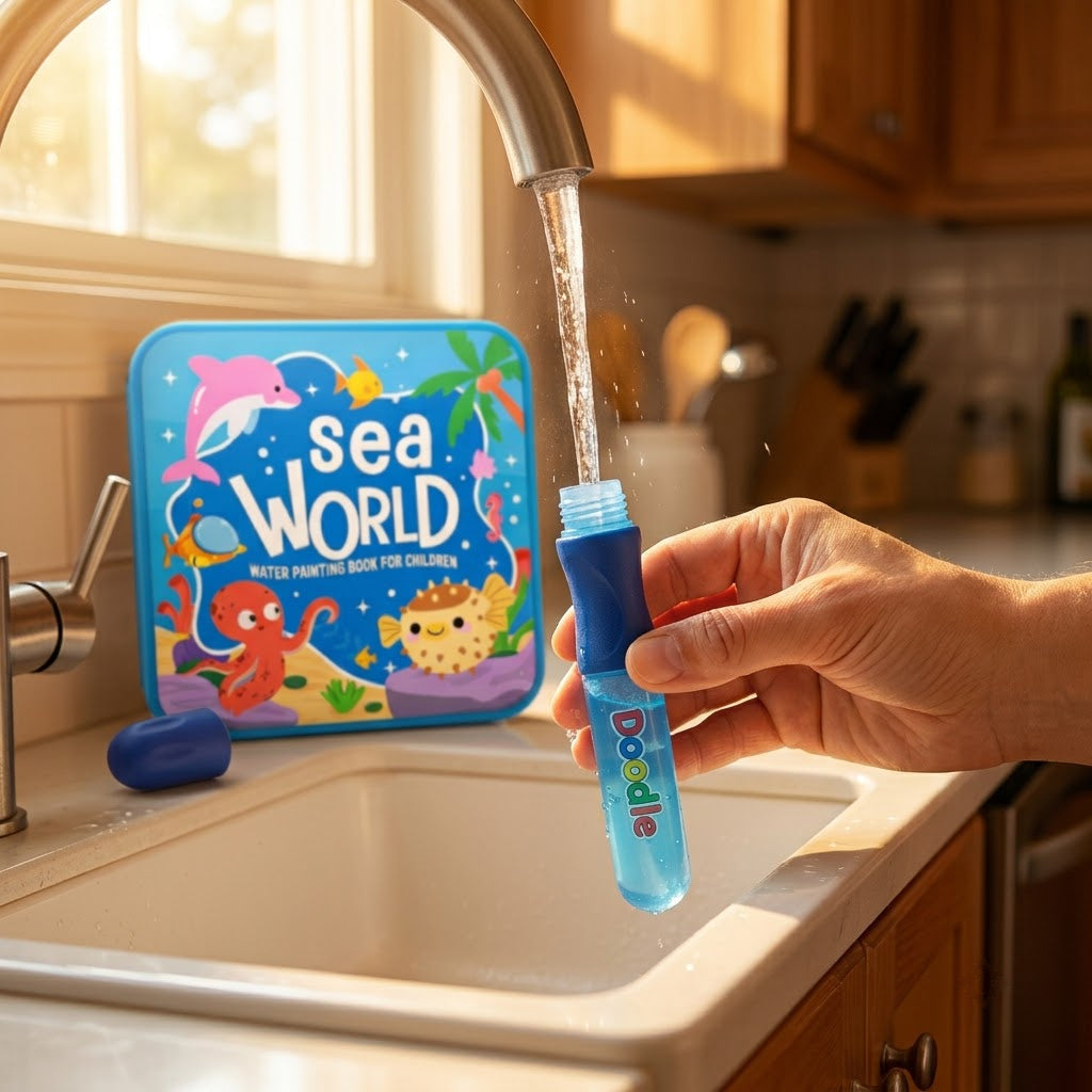Sea World — refilling the water pen under a kitchen tap