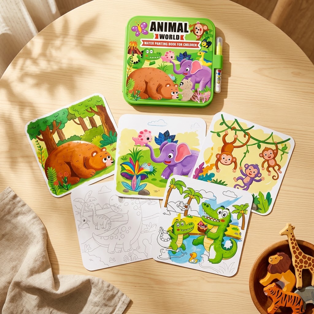 Animal World — pages fanned out showing the different animal scenes