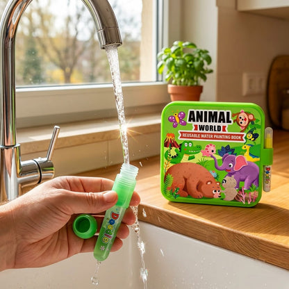 Animal World — refilling the water pen under a kitchen tap